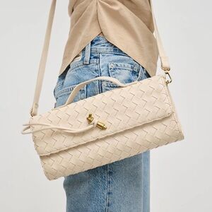 New Elegant White Woven Clutch